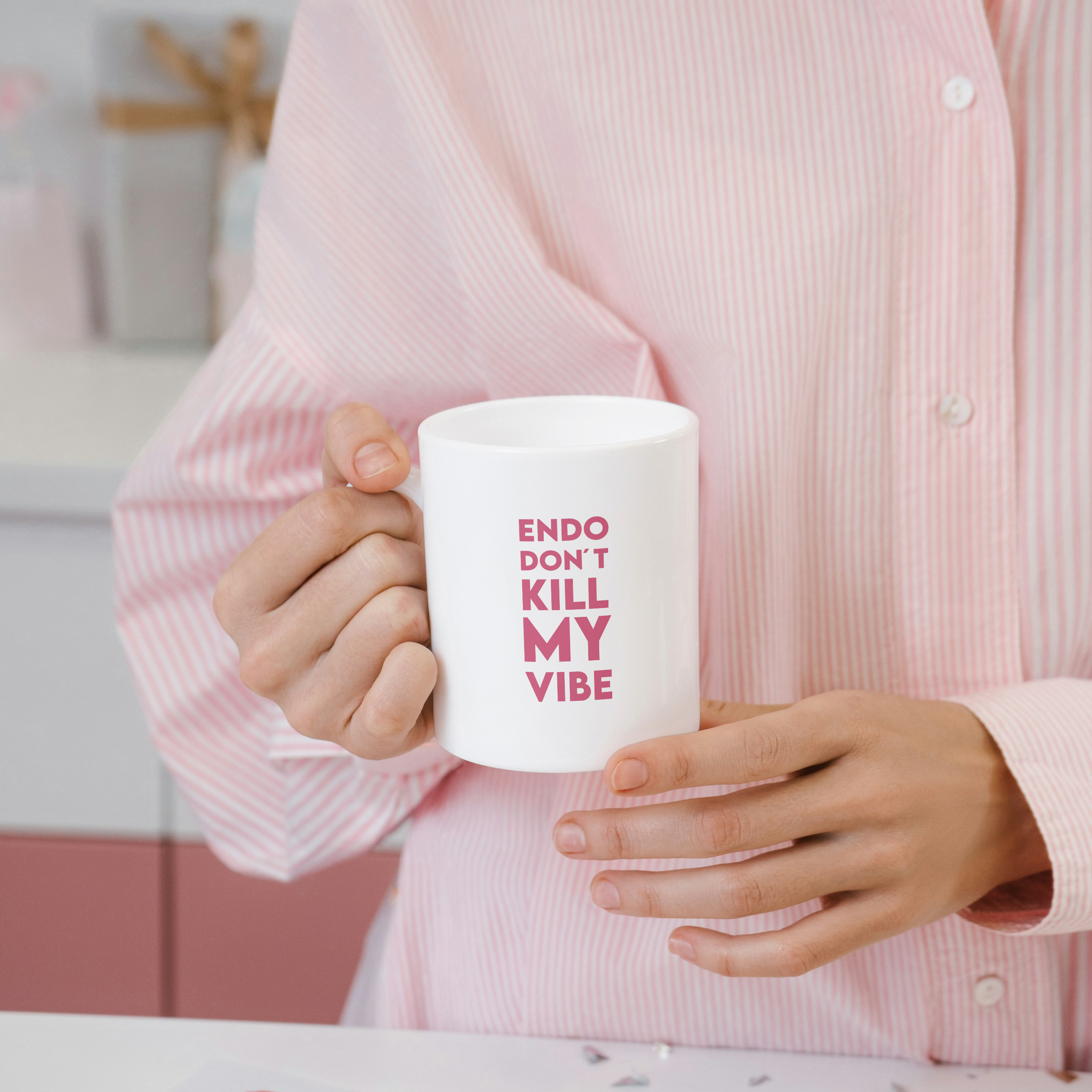 White mug "Endo don´t kill my vibe"